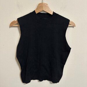 Lauren Ralph Lauren Silk Blend Sleeveless Black Sweater Sz M EUC